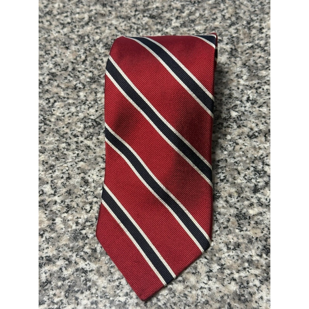 Brooks Brothers Makers Silk Tie Mens Red Blue Striped Repp Old Money